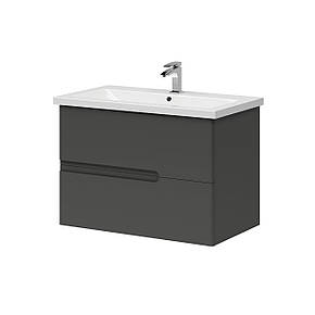 Тумба консольна GRACE 800 (графіт матовий) з умивальником, фото 1