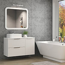 Тумба консольна Aqua 100 з корзиною (біла, глянець), фото 5