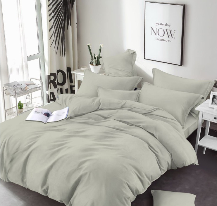 Пакистанська Бязь Gold Lux 125 г сіра однотонна, бавовняна тканина 220 см для пошиття постільної білизни, рулон 50 м