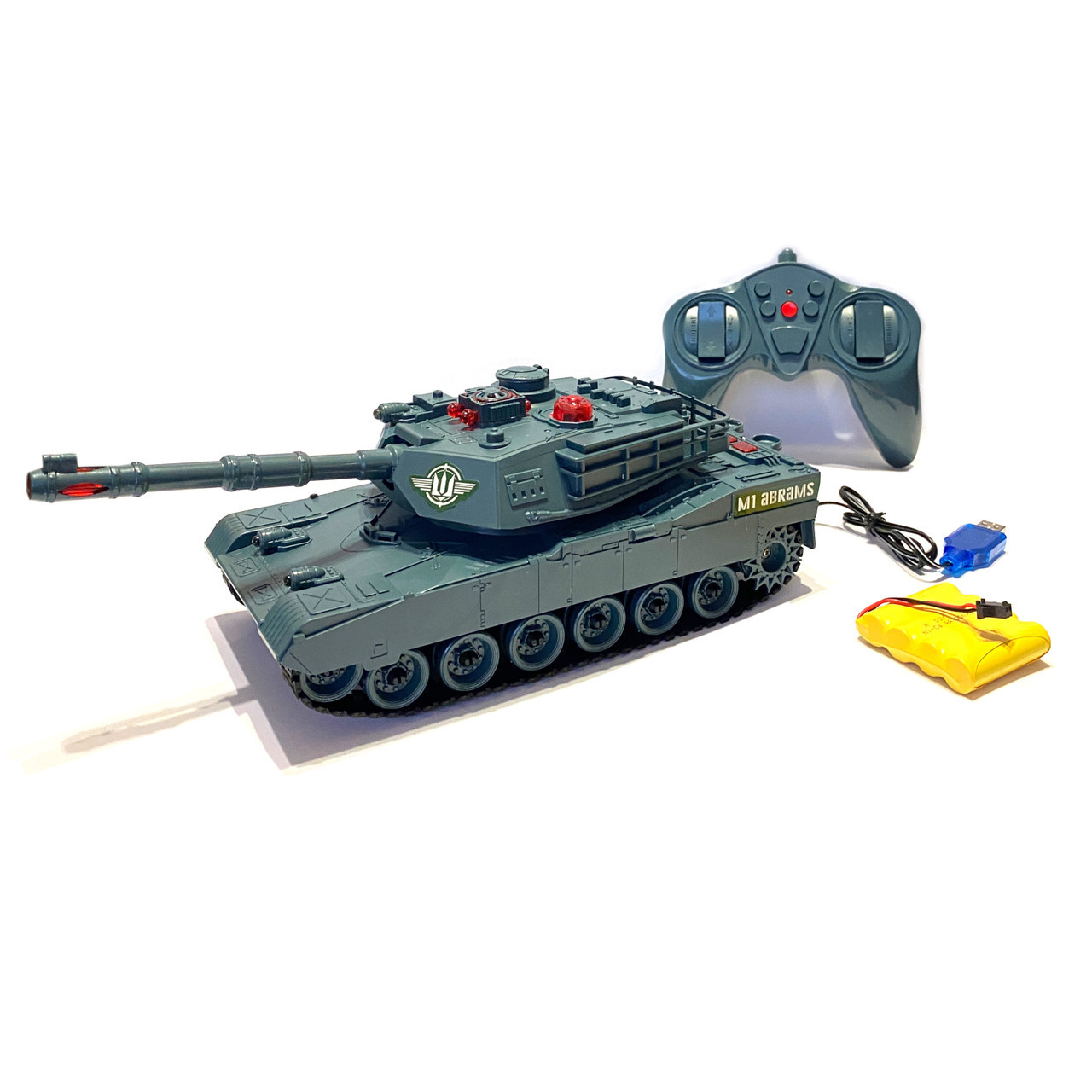 Іграшковий танк на р/у Abrams гусеничний хід світло Броньована машина Абрамс звук Реалістична військова машина на радіоуправлінні
