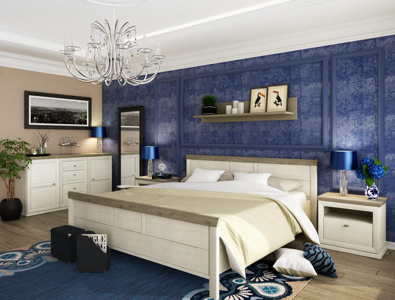 Сучасна модульна набірна спальня біла в скандинавському стилі з комодом Орегон Сокме піно ауреліо