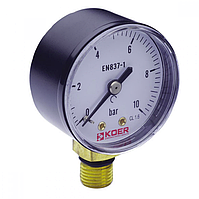 Манометр (0-10 bar) радіальний D=50мм, 1/4"