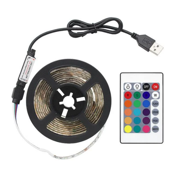 Світлодіодна стрічка від USB SMD5050-RGB універсальна, 2м (Різнокольорова)