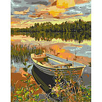 Картина за номерами 40х50 см БЕЗ ПІДРАМНИКА Човен на річці ACNF11012