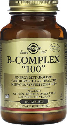 Комплекс вітамінів групи Б-100 Solgar B-Complex 100 250 капс, фото 1