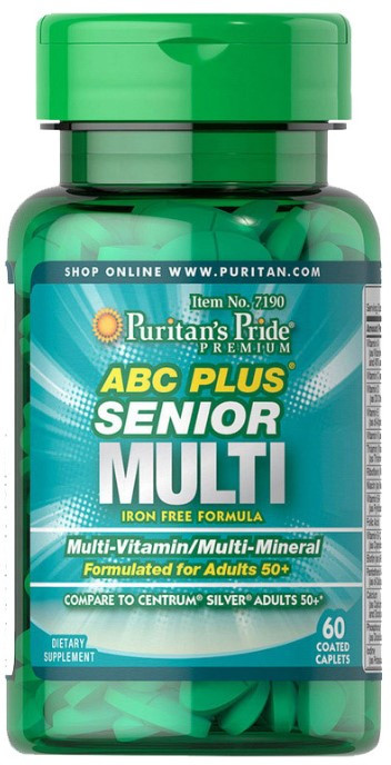 Чоловічі вітаміни після 50 років Puritan's Pride ABC Senior Plus Multi 60 таблеток