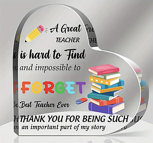 Подарунковий набір вчительці англійської мови на день вчителя Подарунок акрилове Серце оригінальні подарунки eng