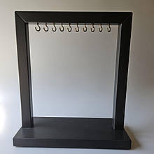 Підставка під типси з дерева чорна на 10 гачків