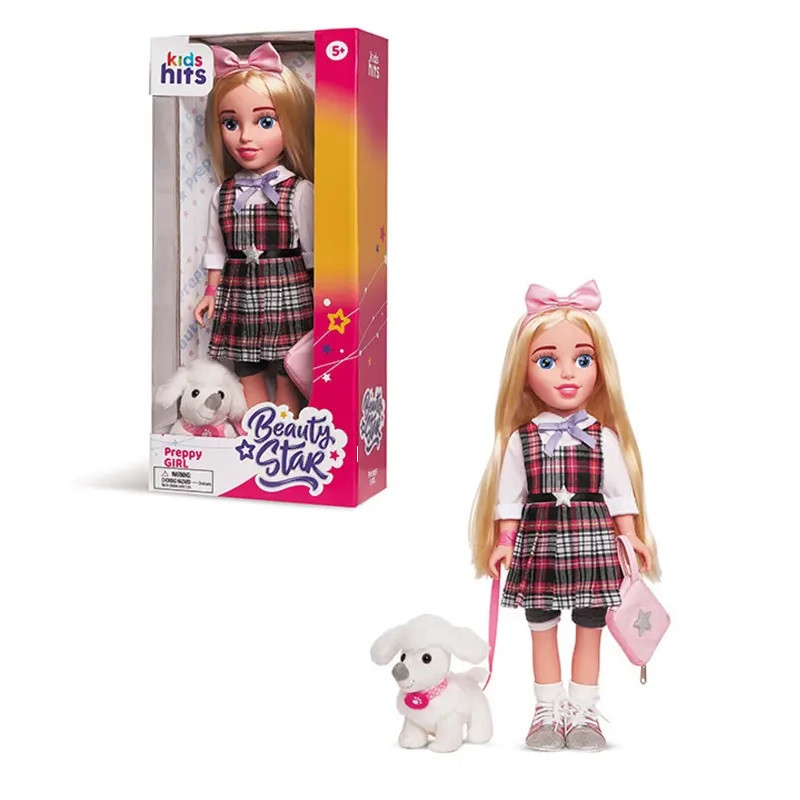 Лялька з собачкою та сумочкою Preppy Beauty Star (46 см) KH33/003, фото 1