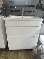 Тумба підлогова з умивальником Космополіт, біла для ванної кімнати