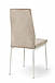 Бежевий стілець на кухню на білих ніжках велюровий Річ Пісочний з високою спинкою і м'яким сидінням Мікс Мебель, фото 3