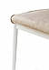 Бежевий стілець на кухню на білих ніжках велюровий Річ Пісочний з високою спинкою і м'яким сидінням Мікс Мебель, фото 4