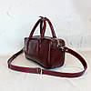 Сумка жіноча "Бріджит" натуральна шкіра, бордова глянець, тиснення рептилія, фото 3