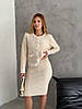 Елегантний трикотажний костюм із кофти та спідниці міні, фото 3