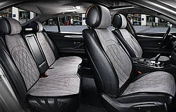 Накидки Elegant Parma на сидіння авто сірого кольору з перфорацією Plus EL 700 713