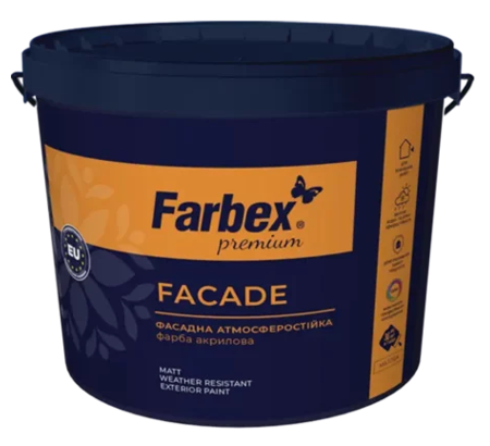 Фарба фасадна високоякісна ВДА "Facade", біла матова, ТМ Farbex, 4.2 кг