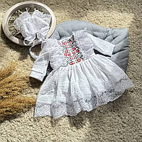 Платье вышиванка для девочки на крестины