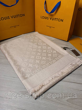 Палантин Louis Vuitton пастельний бежевий, фото 4