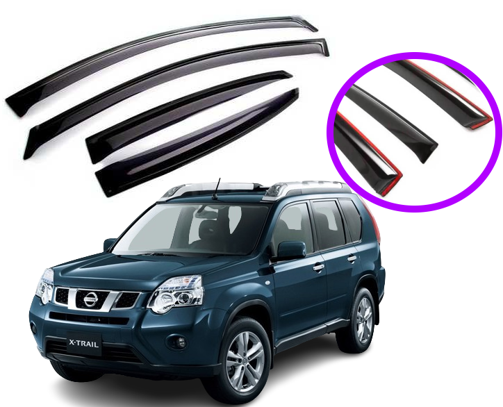Дефлектори вікон вітровики для Nissan X-Trail (T31) 2007-2014 (скотч)