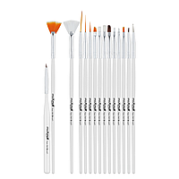 Набір пензликів для нігтьового дизайну maXmaR з 15 інструментів MNB-222