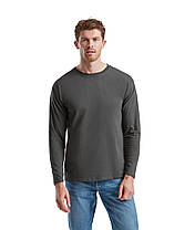 Графітова футболка з довгим рукавом чоловіча легка Original long sleeve T Fruit of the loom, фото 4