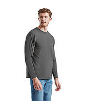 Графітова футболка з довгим рукавом чоловіча легка Original long sleeve T Fruit of the loom, фото 5