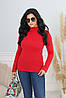 Жіноча на флісі кофта гольф з коміром стійкою, напівбатал розмір, фото 4