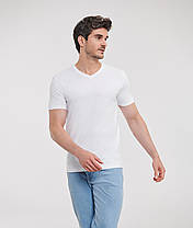 Біла чоловіча футболка базова з V-подібним вирізом Valueweight v-neck Fruit of the loom, фото 5
