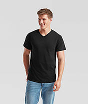 Чорна чоловіча футболка базова з V-подібним вирізом Valueweight v-neck Fruit of the loom, фото 5