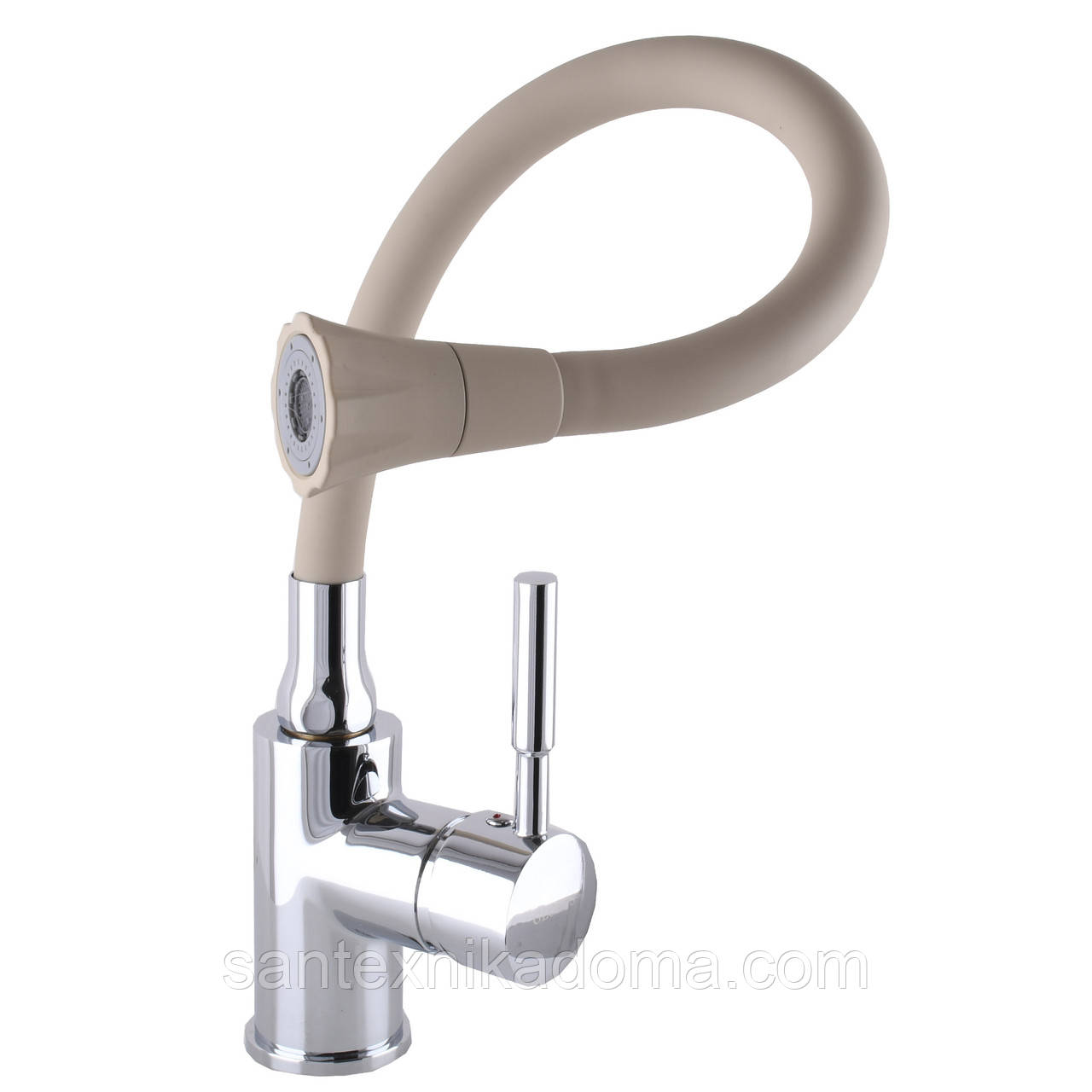 Змішувач на кухню Globus Lux Lazer GLLR-0203SA-K15 латунь бежевий гофровилив