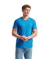 Ультрамаринова чоловіча футболка літня з V-подібним вирізом Original V-neck Fruit of the loom, фото 5