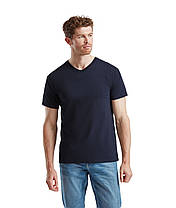 Темно-Синя чоловіча футболка базова з V-подібним вирізом Valueweight v-neck Fruit of the loom, фото 6