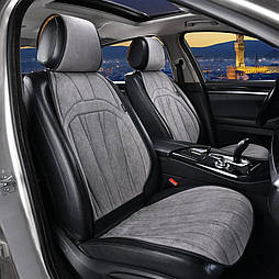 Накидки Elegant Ancona на сидіння авто передні сірого кольору з перфорацією Plus EL 700 803