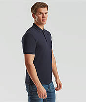 Глибоко Темно-Синя футболка поло чоловіча приталена 65/35 Tailored Fit Polo Fruit of the loom, фото 6