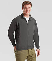 Графітова чоловіча кофта на застібці Premium sweat jacket Fruit of the loom, фото 6