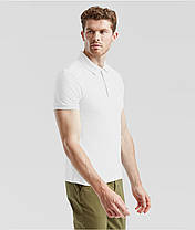 Біла футболка поло чоловіча приталена 65/35 Tailored Fit Polo Fruit of the loom, фото 6