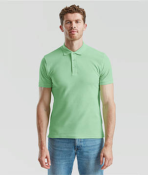Нео М'ятна футболка поло чоловіча преміум Premium polo Fruit of the loom, фото 3