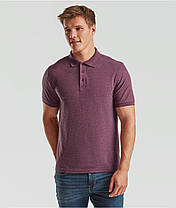 Бордова Меланжева футболка поло чоловіча легка Iconic Polo Fruit of the loom, фото 5