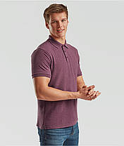 Бордова Меланжева футболка поло чоловіча легка Iconic Polo Fruit of the loom, фото 6