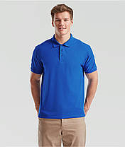 Яскраво-Синя футболка поло чоловіча легка Iconic Polo Fruit of the loom, фото 5