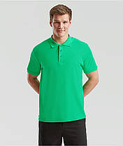 Яскраво-Зелена футболка поло чоловіча легка Iconic Polo Fruit of the loom, фото 5