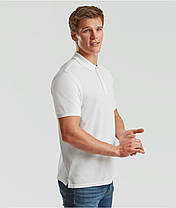 Біла футболка поло чоловіча легка Iconic Polo Fruit of the loom, фото 6