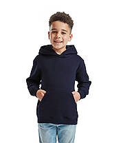 Глибоко Темно-Синя толстовка дитяча з капюшоном Premium hooded sweat kids Fruit of the loom, фото 4