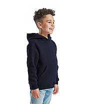 Глибоко Темно-Синя толстовка дитяча з капюшоном Premium hooded sweat kids Fruit of the loom, фото 5