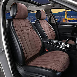 Накидки Elegant Ancona на сидіння авто передні коричневого кольору з перфорацією Plus EL 700 805