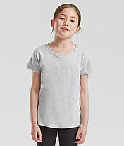 Сіро-Лілова дитяча футболка для дівчинки літня Girls Iconic T Fruit of the loom, фото 4