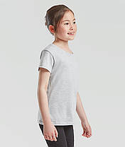 Сіро-Лілова дитяча футболка для дівчинки літня Girls Iconic T Fruit of the loom, фото 5