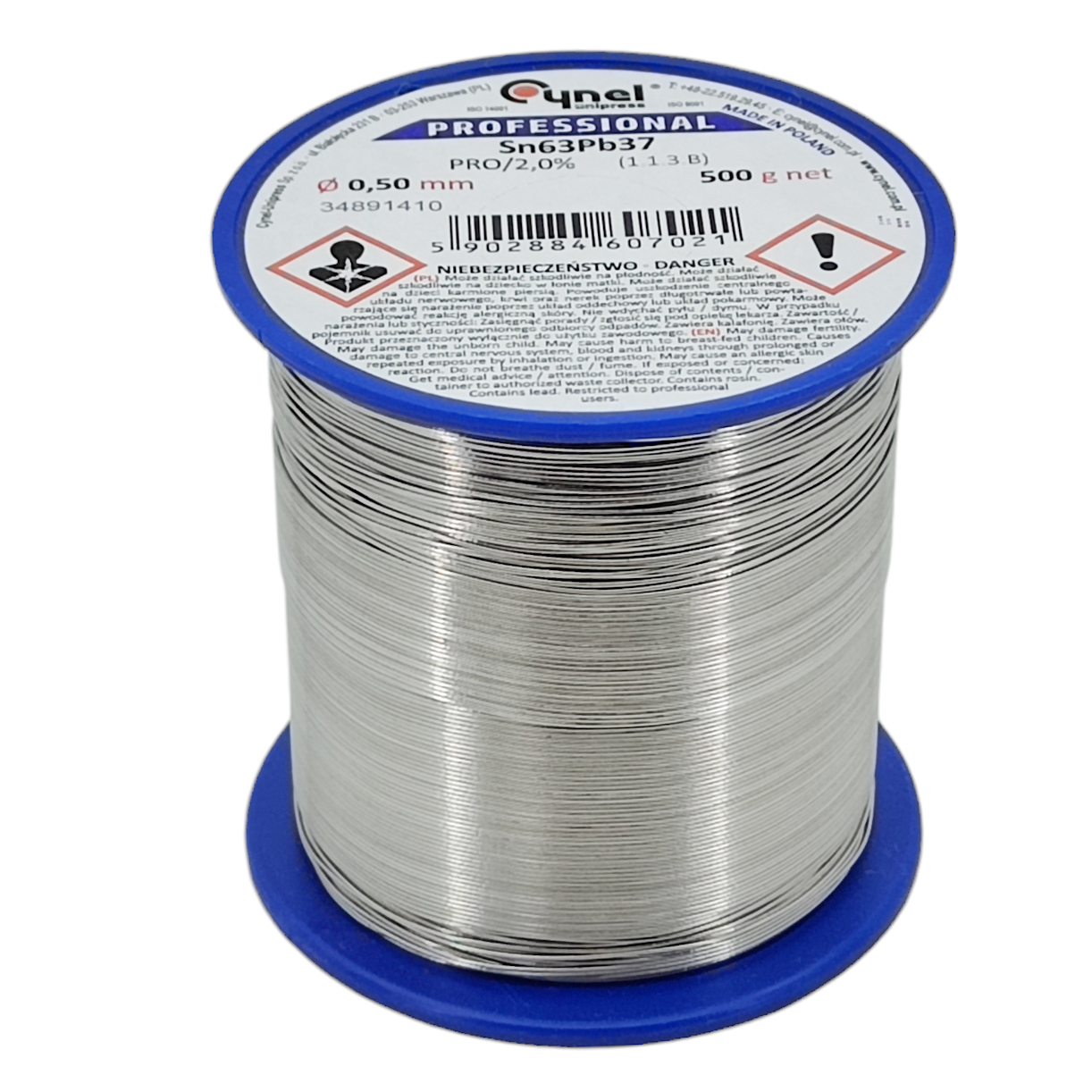 Припій CYNEL Sn63Pb37-PRO 500g 0.5 mm легкоплавкий з каніфоллю