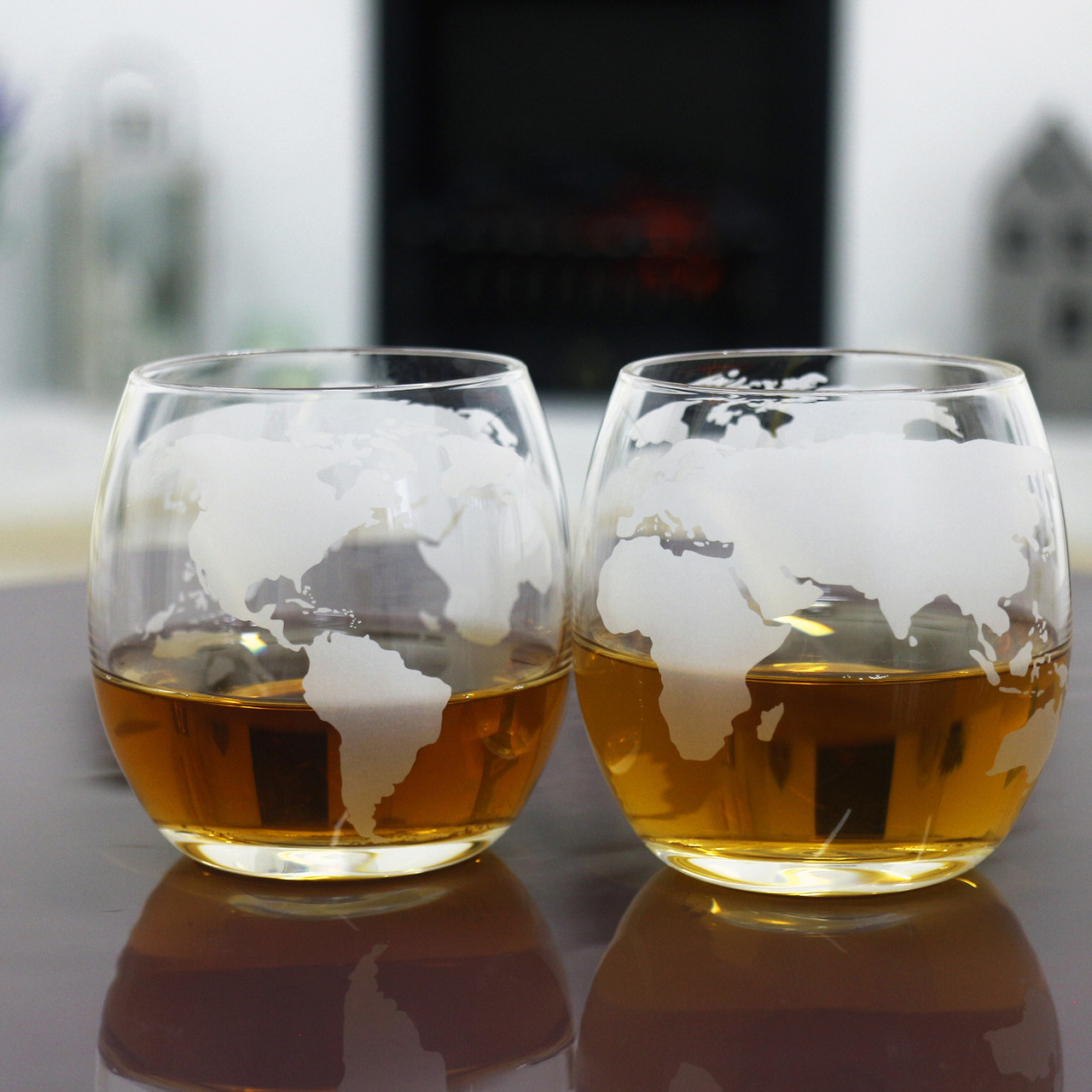 Набір із двох склянок для віскі "Світові подорожі" у подарунковій упаковці 300 мл, фото 1