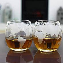 Набір із двох склянок для віскі "Світові подорожі" у подарунковій упаковці 300 мл